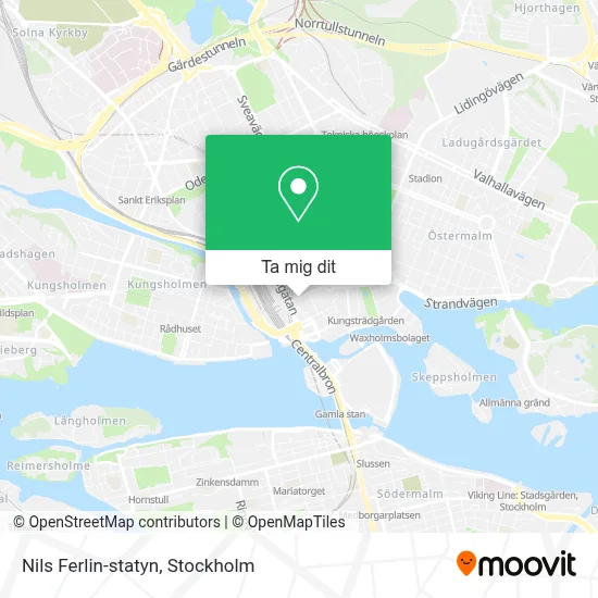 Nils Ferlin-statyn karta