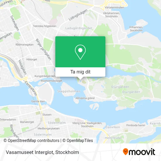 Vasamuseet Interglot karta