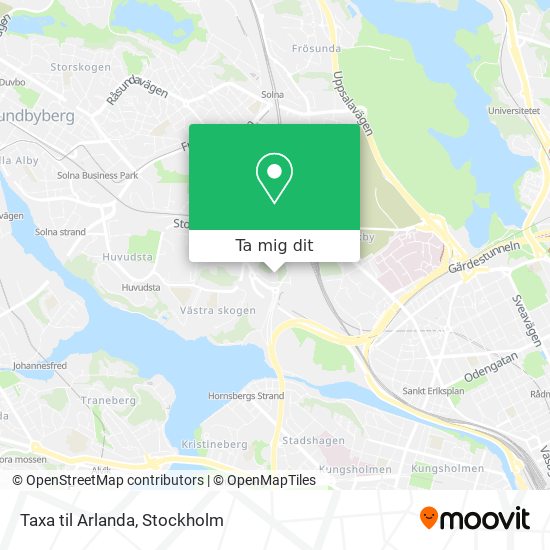 Taxa til Arlanda karta