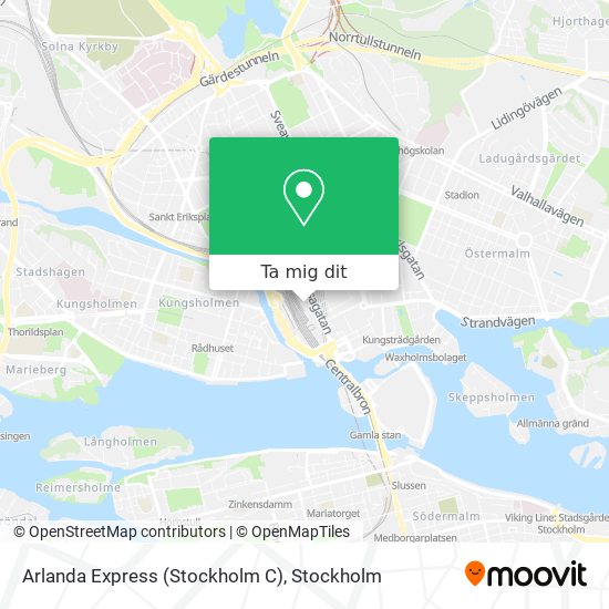 Vägbeskrivningar till Arlanda Express (Stockholm C) med Buss, Tunnelbana  eller Tåg?