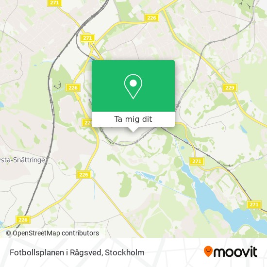 Fotbollsplanen i Rågsved karta