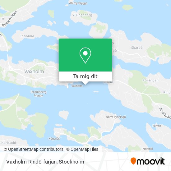 Vaxholm-Rindö-färjan karta