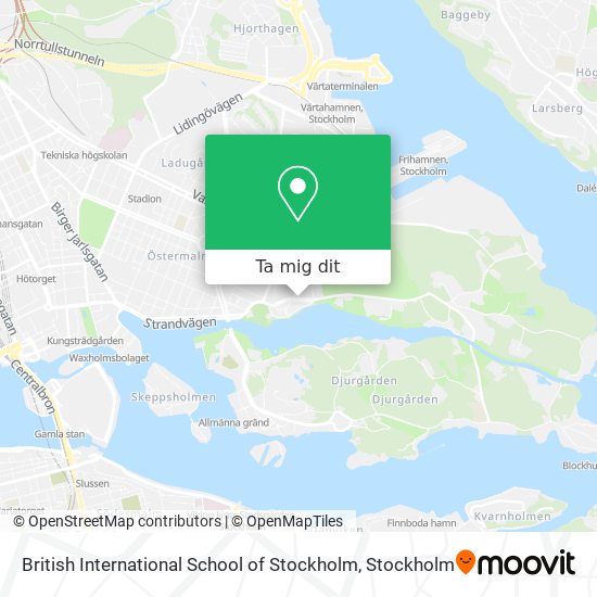 British International School of Stockholm karta