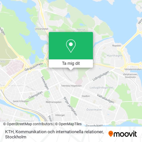 KTH, Kommunikation och internationella relationer karta