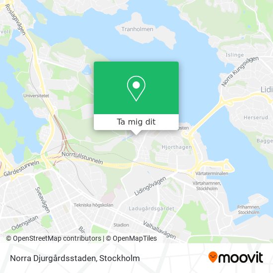 Norra Djurgårdsstaden karta