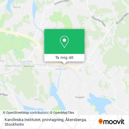 Karolinska Institutet, provtagning, Åkersberga karta