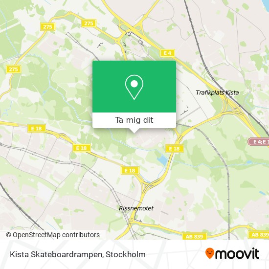 Kista Skateboardrampen karta