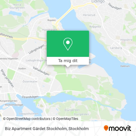 Biz Apartment Gärdet Stockholm karta