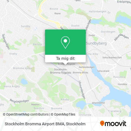 Stockholm Bromma Airport BMA karta