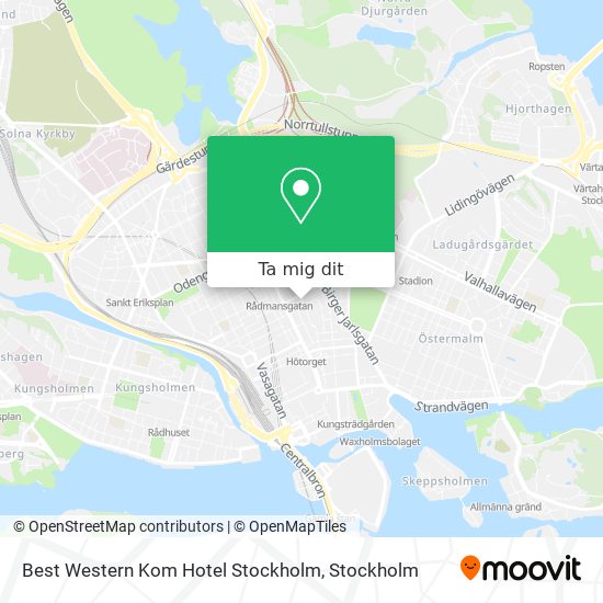 Best Western Kom Hotel Stockholm karta