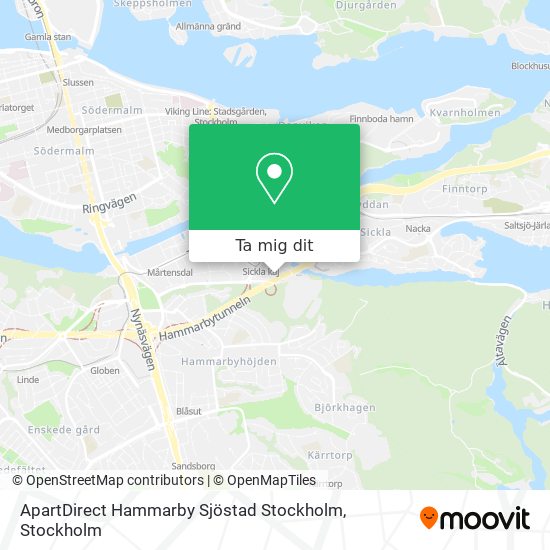 ApartDirect Hammarby Sjöstad Stockholm karta