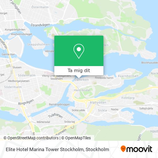 Elite Hotel Marina Tower Stockholm karta
