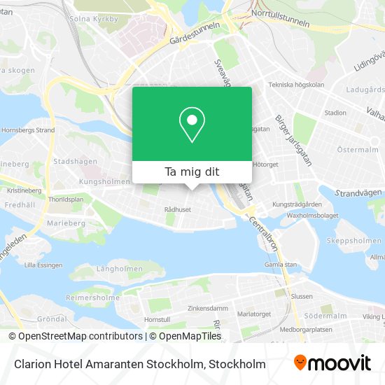 Clarion Hotel Amaranten Stockholm karta