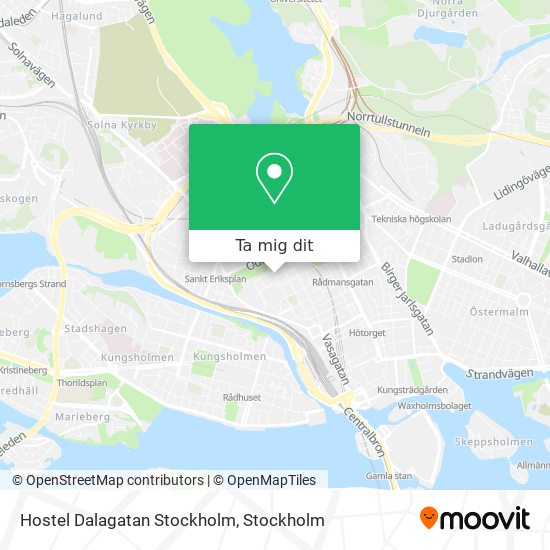 Hostel Dalagatan Stockholm karta