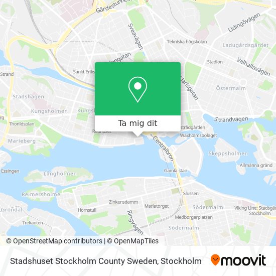 Stadshuset Stockholm County Sweden karta