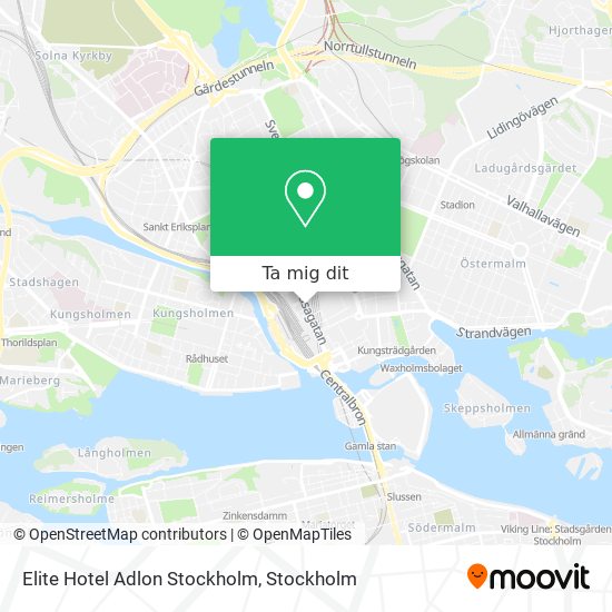 Elite Hotel Adlon Stockholm karta