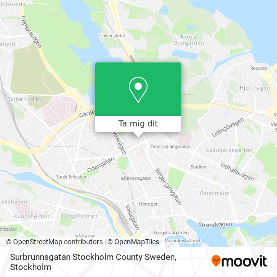 Surbrunnsgatan Stockholm County Sweden karta