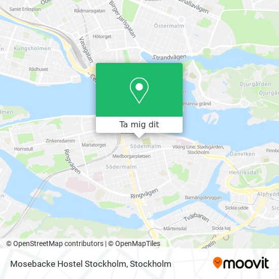 Mosebacke Hostel Stockholm karta