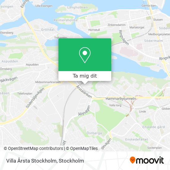 Villa Årsta Stockholm karta