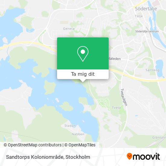 Sandtorps Koloniområde karta