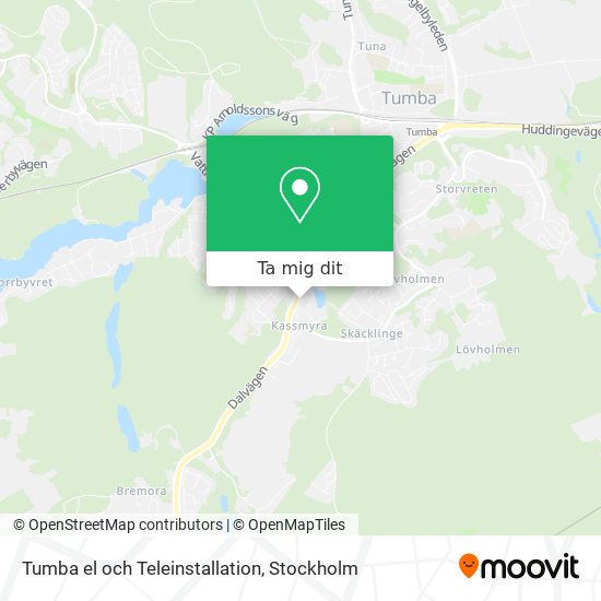 Tumba el och Teleinstallation karta