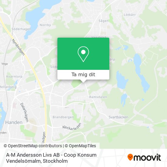A-M Andersson Livs AB - Coop Konsum Vendelsömalm karta