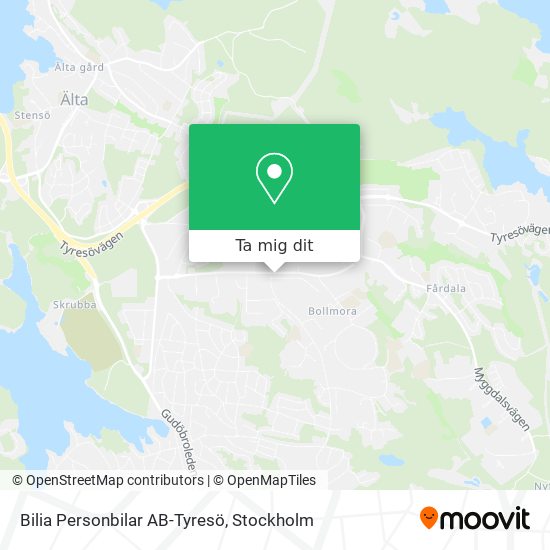 Bilia Personbilar AB-Tyresö karta