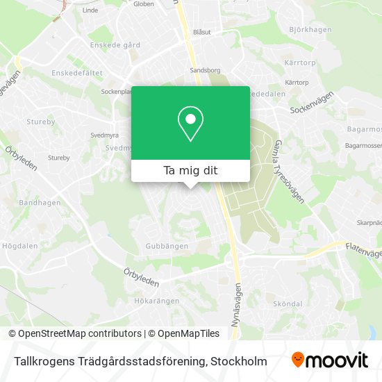 Tallkrogens Trädgårdsstadsförening karta