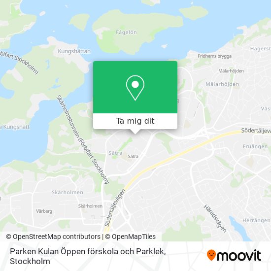 Parken Kulan Öppen förskola och Parklek karta