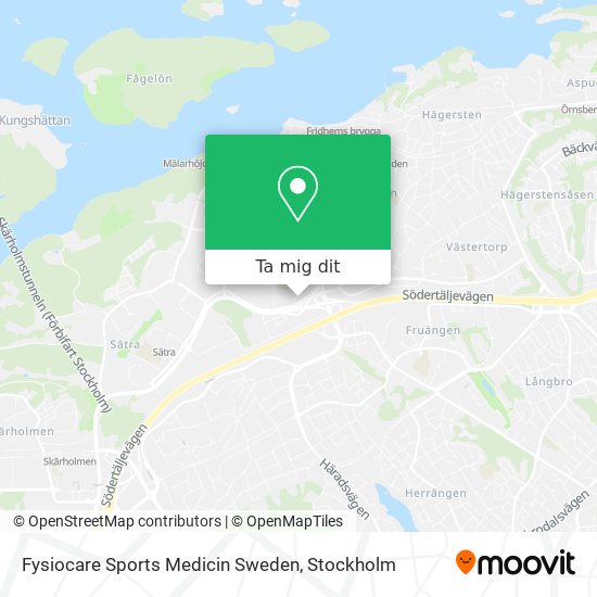 Fysiocare Sports Medicin Sweden karta