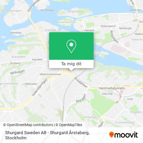 Shurgard Sweden AB - Shurgard Årstaberg karta