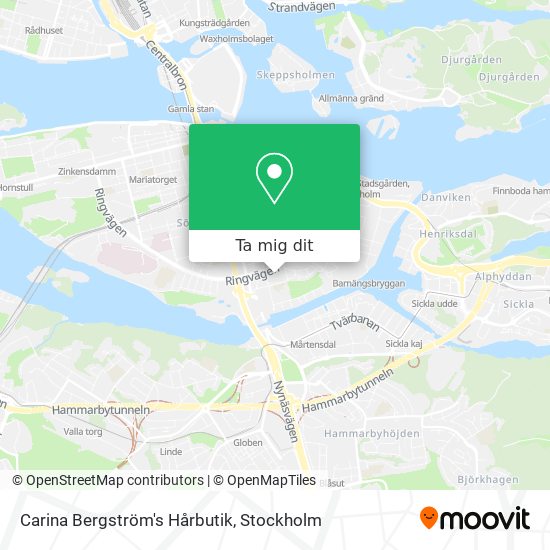 Carina Bergström's Hårbutik karta