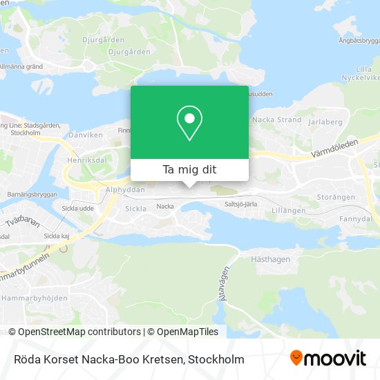 Röda Korset Nacka-Boo Kretsen karta