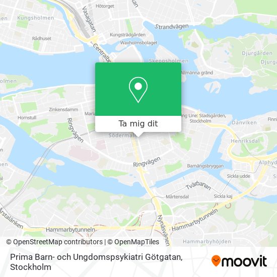 Prima Barn- och Ungdomspsykiatri Götgatan karta