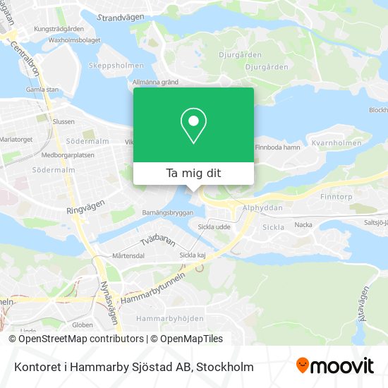 Kontoret i Hammarby Sjöstad AB karta