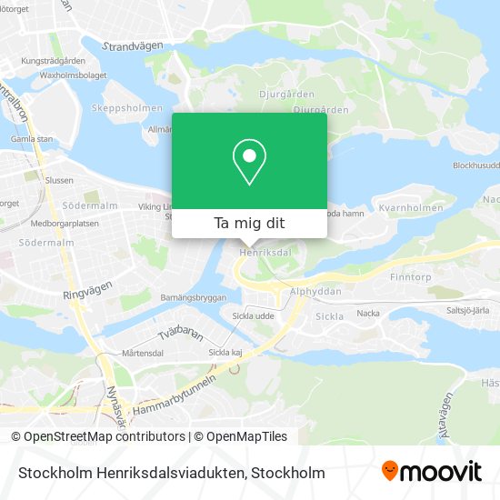 Stockholm Henriksdalsviadukten karta