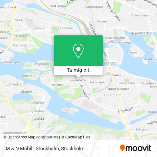 M & N Mobil i Stockholm karta