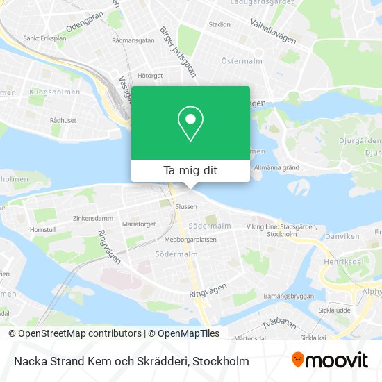 Nacka Strand Kem och Skrädderi karta