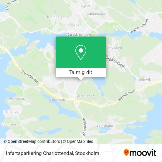 Infartsparkering Charlottendal karta