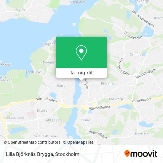 Lilla Björknäs Brygga karta