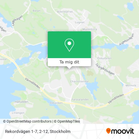 Rekordvägen 1-7, 2-12 karta