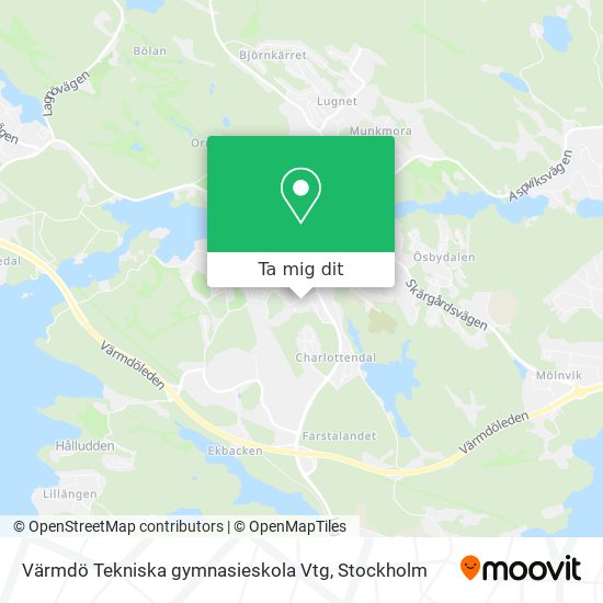 Värmdö Tekniska gymnasieskola Vtg karta