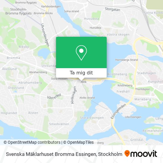 Svenska Mäklarhuset Bromma Essingen karta