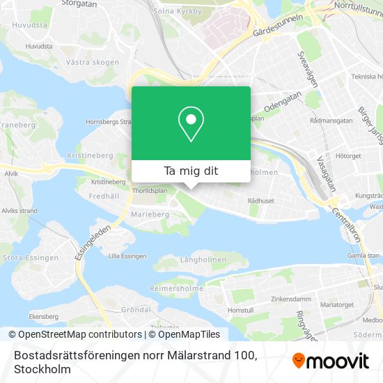 Bostadsrättsföreningen norr Mälarstrand 100 karta