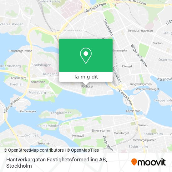 Hantverkargatan Fastighetsförmedling AB karta