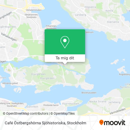 Café Östbergshörna Sjöhistoriska karta