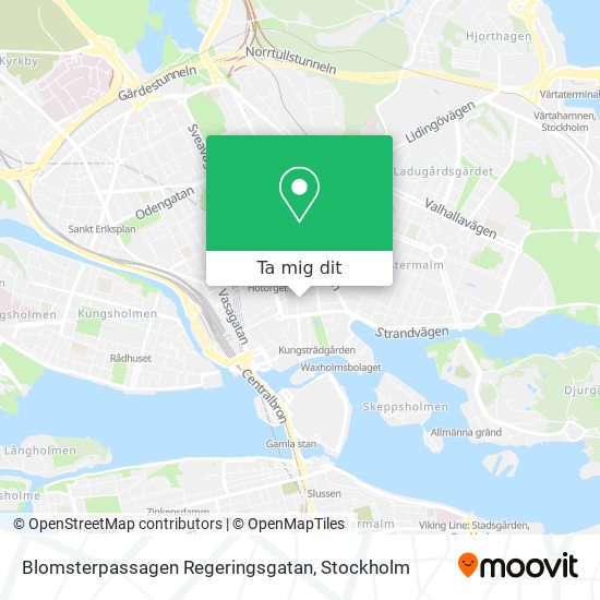 Blomsterpassagen Regeringsgatan karta