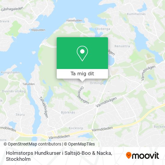 Holmstorps Hundkurser i Saltsjö-Boo & Nacka karta