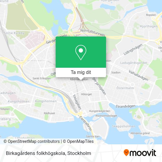 Birkagårdens folkhögskola karta