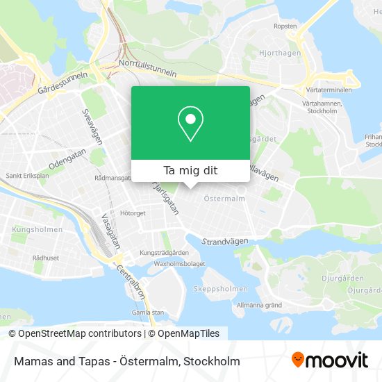 Mamas and Tapas - Östermalm karta